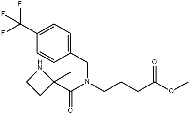 methyl 4-(2-methyl-N-(4-(trifluoromethyl)benzyl)azetidine-2-carboxamido)butanoate 结构式