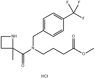 methyl 4-(2-methyl-N-(4-(trifluoromethyl)benzyl)azetidine-2-carboxamido)butanoate 结构式