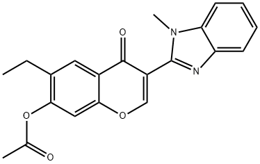 6-ethyl-3-(1-methyl-1H-benzo[d]imidazol-2-yl)-4-oxo-4H-chromen-7-yl acetate 结构式