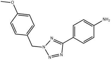 Benzenamine, 4-[2-[(4-methoxyphenyl)methyl]-2H-tetrazol-5-yl]- 结构式