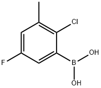 2-氯-5-氟-3-甲基苯硼酸 结构式