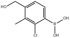 2-氯-4-羟甲基-3-甲基苯基硼酸 结构式