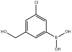 (3-氯-5-(羟甲基)苯基)硼酸 结构式