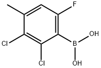 2,3-二氯-4-甲基-6-氟苯硼酸 结构式