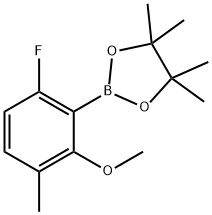 6-Fluoro-2-methoxy-3-methylphenylboronic acid pinacol ester 结构式