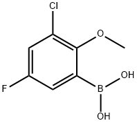 3-氯-5-氟-2-甲氧基苯硼酸 结构式