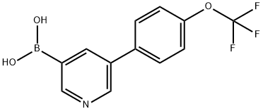 3-[4-(三氟甲氧基)苯基]-吡啶-5-硼酸 结构式