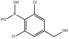 2,6-二氯-4-(羟甲基)苯基硼酸 结构式