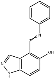 (E)-4-((phenylimino)methyl)-1H-indazol-5-ol 结构式