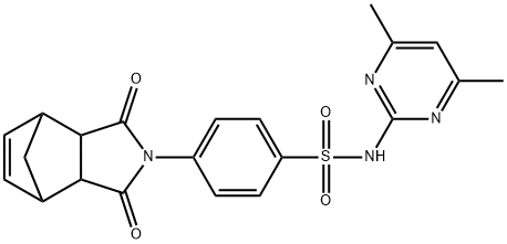 N-(4,6-dimethylpyrimidin-2-yl)-4-(1,3-dioxo-1,3,3a,4,7,7a-hexahydro-2H-4,7-methanoisoindol-2-yl)benzenesulfonamide 结构式