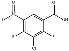 3-氯-2,4-二氟-5-硝基苯甲酸 结构式