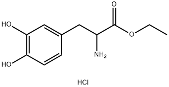 DL-3,4-二羟基苯丙氨酸乙酯盐酸盐 结构式