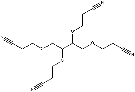 Propanenitrile,3,3',3'',3'''-[1,2,3,4-butanetetrayltetrakis(oxy)]tetrakis- (9CI) 结构式