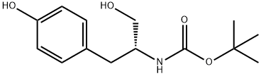 (R)-(1-羟基-3-(4-羟基苯基)丙-2-基)氨基甲酸叔丁酯 结构式