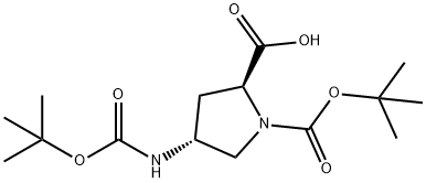 (4R)-1-Boc-4-(Boc-amino)-L-proline 结构式