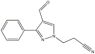 3-(4-甲酰基-3-苯基-1H-吡唑-1-基)丙腈 结构式