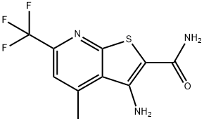 3-氨基-4-甲基-6-(三氟甲基)噻吩并[2,3-B]吡啶-2-甲酰胺 结构式