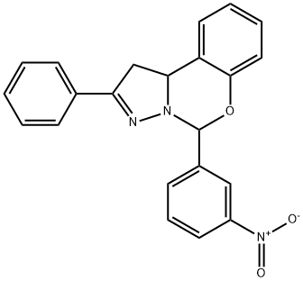5-(3-nitrophenyl)-2-phenyl-1,10b-dihydro-5H-benzo[e]pyrazolo[1,5-c][1,3]oxazine 结构式