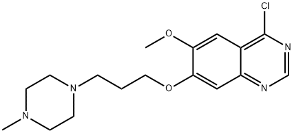 4-氯-6-甲氧基-7-(3-(4-甲基哌嗪-1-基)丙氧基)喹唑啉 结构式