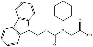 2-[环己基({[(9H-芴-9-基)甲氧基]羰基})氨基]乙酸 结构式