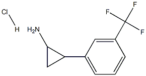 2-[3-(trifluoromethyl)phenyl]cyclopropan-1-amine hydrochloride 结构式