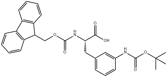 N-FMOC-3-(BOC-氨基)-L-苯丙氨酸 结构式