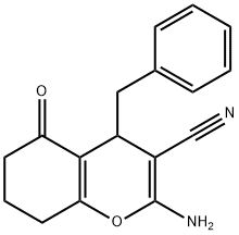 2-amino-4-benzyl-5-oxo-5,6,7,8-tetrahydro-4H-chromene-3-carbonitrile 结构式