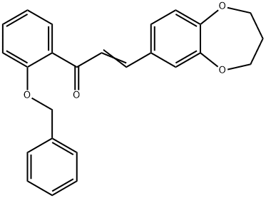 (E)-1-(2-(benzyloxy)phenyl)-3-(3,4-dihydro-2H-benzo[b][1,4]dioxepin-7-yl)prop-2-en-1-one 结构式