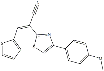 (Z)-2-(4-(4-methoxyphenyl)thiazol-2-yl)-3-(thiophen-2-yl)acrylonitrile 结构式