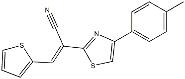 (E)-3-(thiophen-2-yl)-2-(4-(p-tolyl)thiazol-2-yl)acrylonitrile 结构式