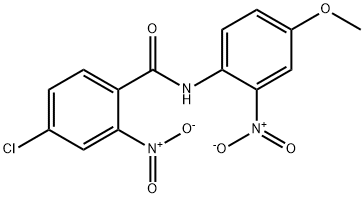 4-chloro-N-(4-methoxy-2-nitrophenyl)-2-nitrobenzamide 结构式