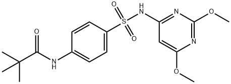N-(4-(N-(2,6-dimethoxypyrimidin-4-yl)sulfamoyl)phenyl)pivalamide 结构式