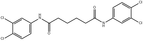 N,N'-bis(3,4-dichlorophenyl)hexanediamide 结构式