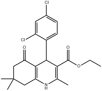 4-(2,4-Dichloro-phenyl)-2,7,7-trimethyl-5-oxo-1,4,5,6,7,8-hexahydro-quinoline-3-carboxylic acid ethyl ester 结构式