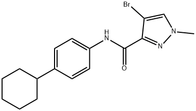 4-bromo-N-(4-cyclohexylphenyl)-1-methylpyrazole-3-carboxamide 结构式