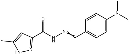 (E)-N-(4-(dimethylamino)benzylidene)-3-methyl-1H-pyrazole-5-carbohydrazide 结构式