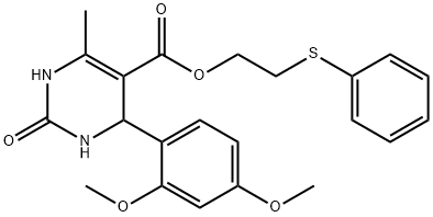 2-(phenylthio)ethyl 4-(2,4-dimethoxyphenyl)-6-methyl-2-oxo-1,2,3,4-tetrahydropyrimidine-5-carboxylate 结构式