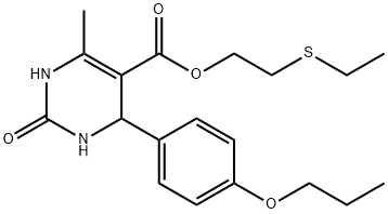 2-(ethylthio)ethyl 6-methyl-2-oxo-4-(4-propoxyphenyl)-1,2,3,4-tetrahydropyrimidine-5-carboxylate 结构式