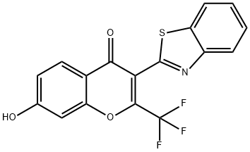 3-(benzo[d]thiazol-2-yl)-7-hydroxy-2-(trifluoromethyl)-4H-chromen-4-one 结构式