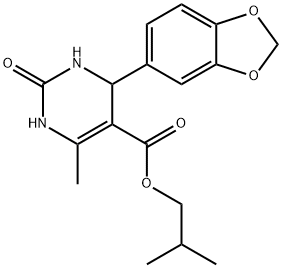 2-methylpropyl 4-(1,3-benzodioxol-5-yl)-6-methyl-2-oxo-3,4-dihydro-1H-pyrimidine-5-carboxylate 结构式