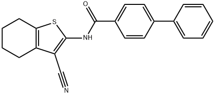 N-(3-cyano-4,5,6,7-tetrahydrobenzo[b]thiophen-2-yl)-[1,1-biphenyl]-4-carboxamide 结构式