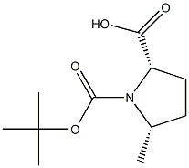(2S,5S)-N-BOC-5-甲基吡咯烷-2-甲酸 结构式
