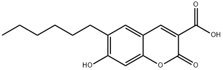 6-Hexyl-7-hydroxy-2-oxo-2H-chromene-3-carboxylic acid 结构式