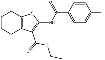 ethyl 2-(4-fluorobenzamido)-4,5,6,7-tetrahydrobenzo[b]thiophene-3-carboxylate 结构式