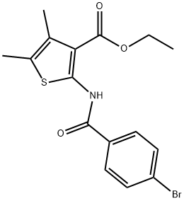 ethyl 2-(4-bromobenzamido)-4,5-dimethylthiophene-3-carboxylate 结构式