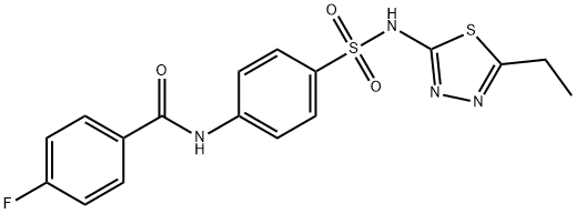 N-(4-(N-(5-ethyl-1,3,4-thiadiazol-2-yl)sulfamoyl)phenyl)-4-fluorobenzamide 结构式