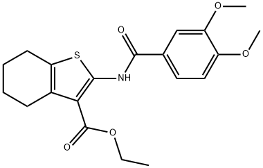 ethyl 2-(3,4-dimethoxybenzamido)-4,5,6,7-tetrahydrobenzo[b]thiophene-3-carboxylate 结构式