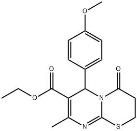 ethyl 6-(4-methoxyphenyl)-8-methyl-4-oxo-3,4-dihydro-2H,6H-pyrimido[2,1-b][1,3]thiazine-7-carboxylate 结构式