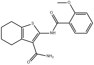 2-(2-methoxybenzamido)-4,5,6,7-tetrahydrobenzo[b]thiophene-3-carboxamide 结构式