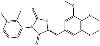 (Z)-3-(2,3-dimethylphenyl)-2-thioxo-5-(3,4,5-trimethoxybenzylidene)thiazolidin-4-one 结构式